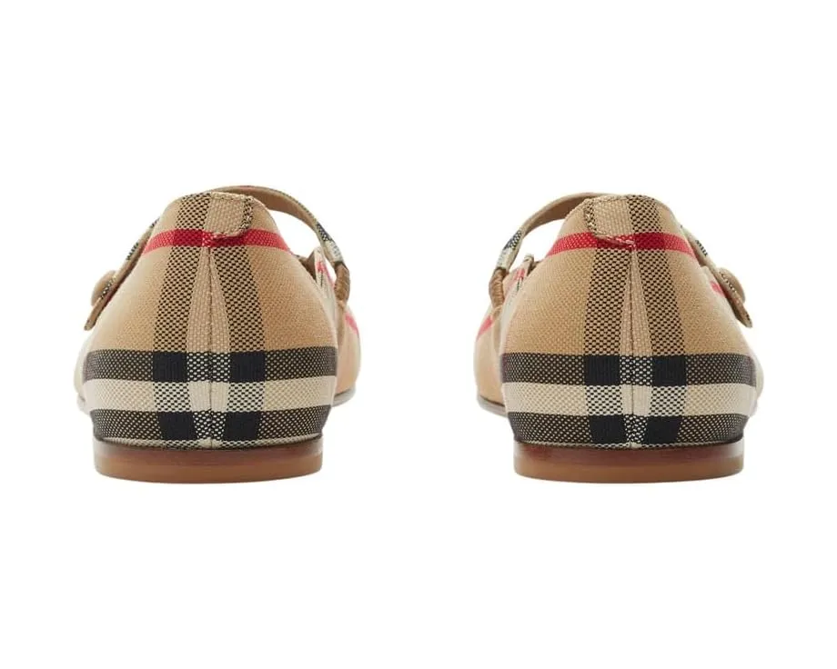 Ботинки Seth Check Burberry Kids из мягкого хлопка с клетчатым принтом