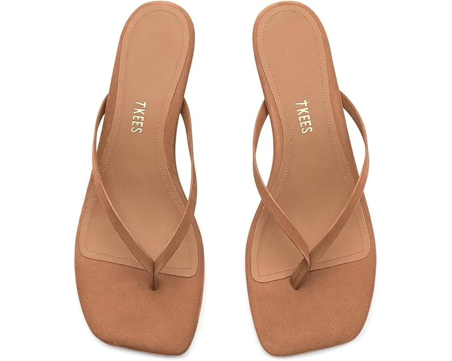 Сандалии TKEES Square Toe Julia Suede на низком каблуке