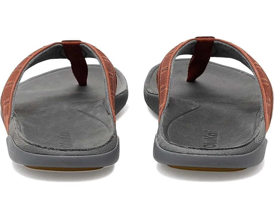 OluKai сандалии Tuahine Palm с водонепроницаемой кожей и вышивкой