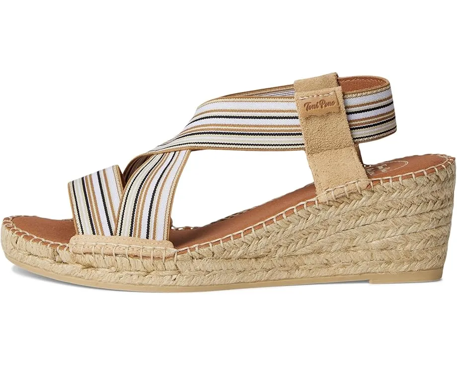 Сандалии Toni Pins Tina с ремешками и клиновидной подошвой из джута