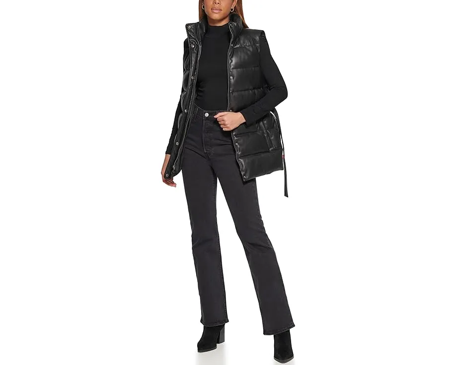 Levi's жилет Vegan Leather Puffer из веганской кожи с поясом