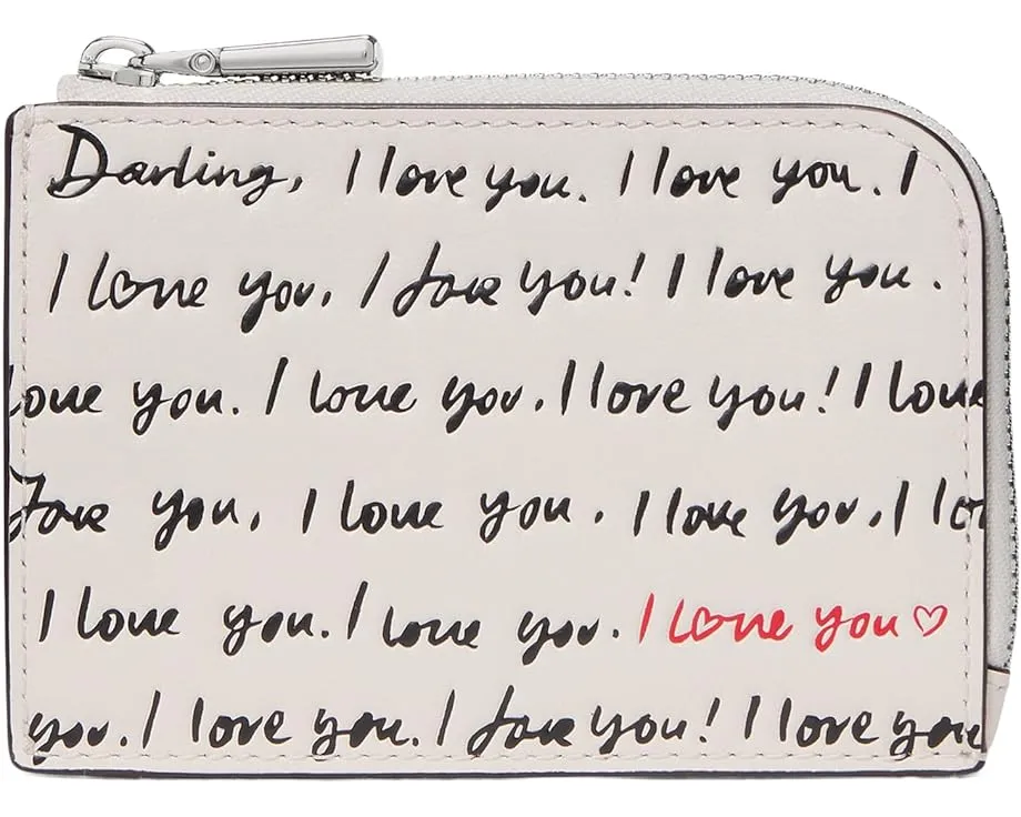 Мини-кошелек для карт с тиснением I Love You из кожи от Kate Spade New York