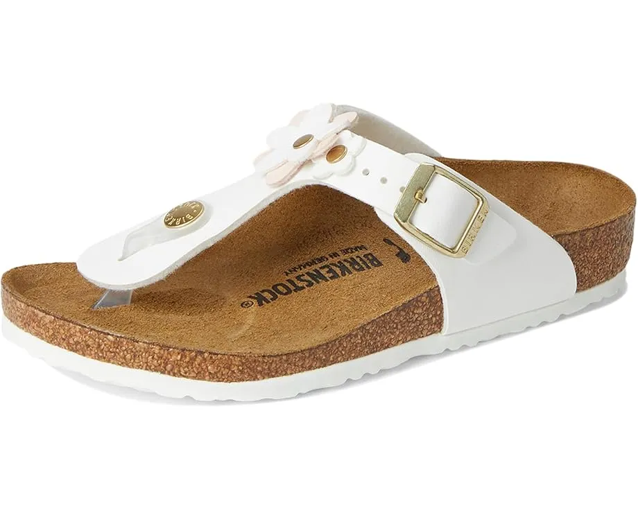 Детские сандалии Birkenstock Gizeh Flowers с аппликацией и пробковой стелькой
