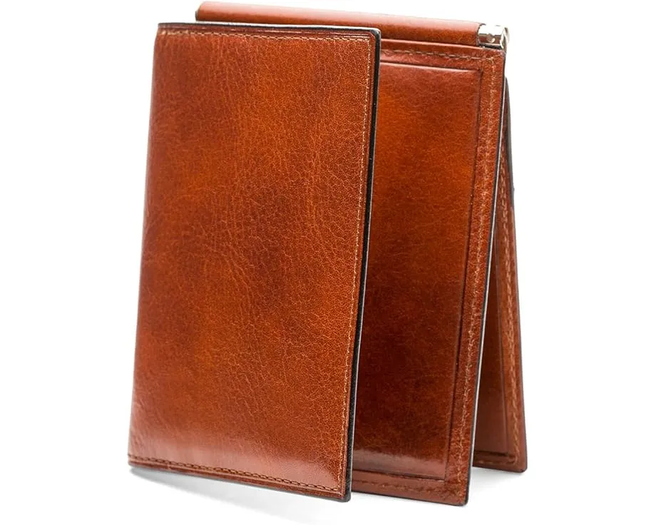 Кошелек Bosca с клипсой для денег из состаренной кожи