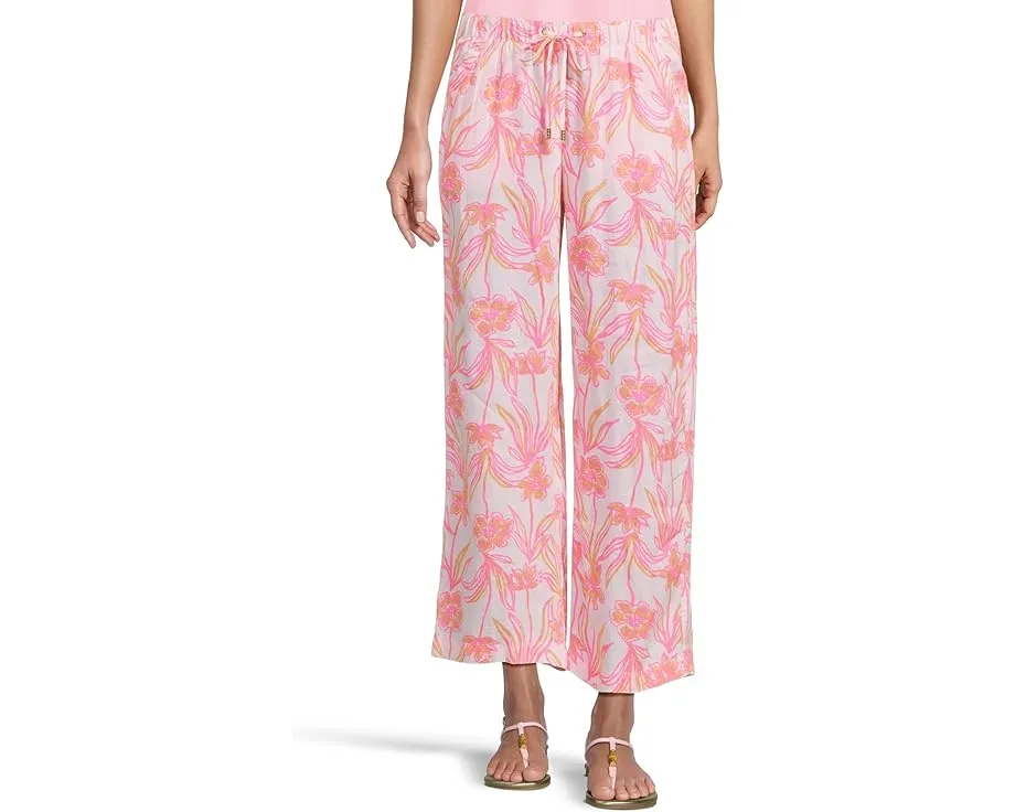 Брюки-кроп Lilly Pulitzer Brawley из льна на резинке