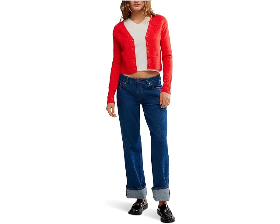 Кардиган Free People School Girl с V-образным вырезом и рельефной резинкой