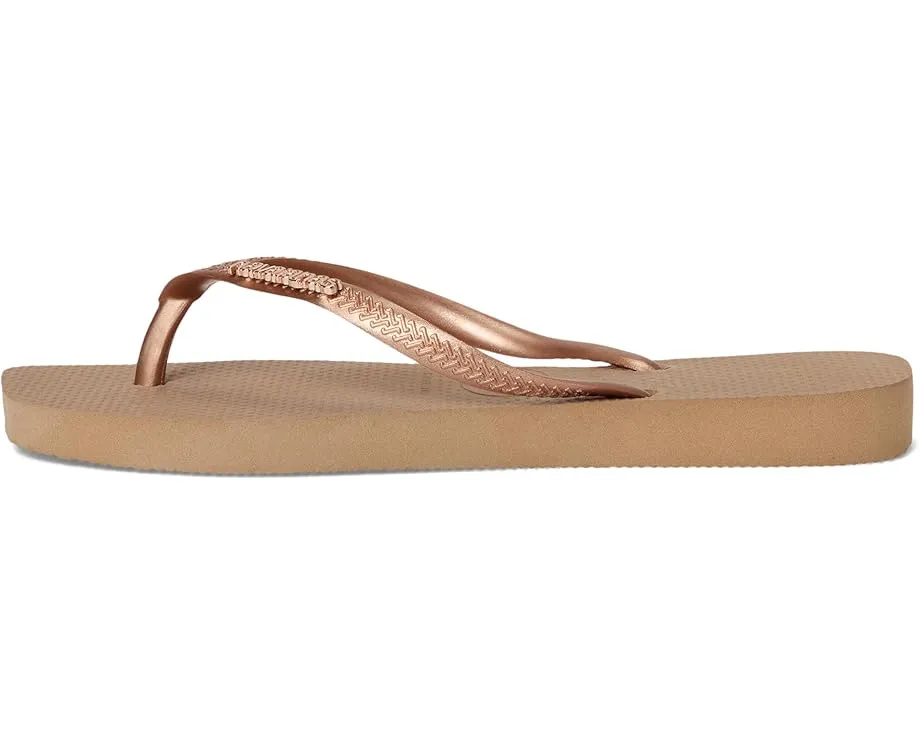 Havaianas шлепанцы Slim Square Logo Metallic с квадратным носком и тонкими бретелями