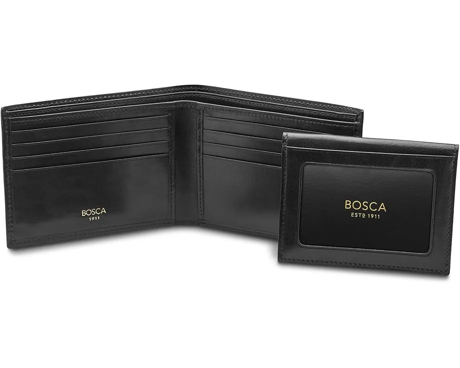 Кошелек для карт Bosca с отстегивающимся ID-футляром из состаренной кожи