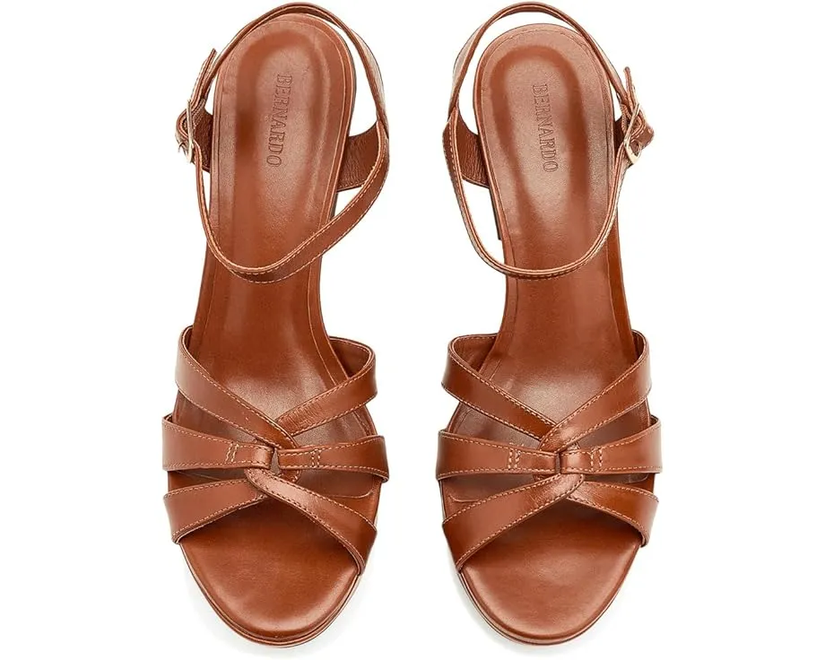 Сандалии Bernardo Vittor с плетёным верхом и каблуком платформы