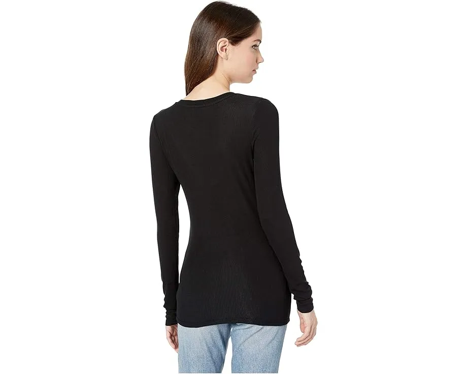 Длинный свитер Splendid Valley 2x1 Rib с V-образным вырезом из микромодала