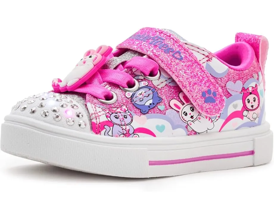 Светящиеся кроссовки SKECHERS KIDS Twinkle Sparks с принтом котиков и облаков