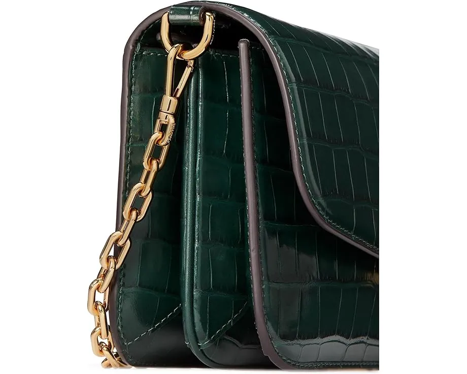 Средняя кожаная сумка через плечо Kate Spade New York Dakota Croc Embossed