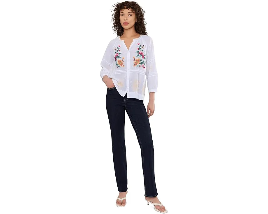 NYDJ Джинсы Straight с тройной строчкой в цвете Morningtides и технологией Sure Stretch