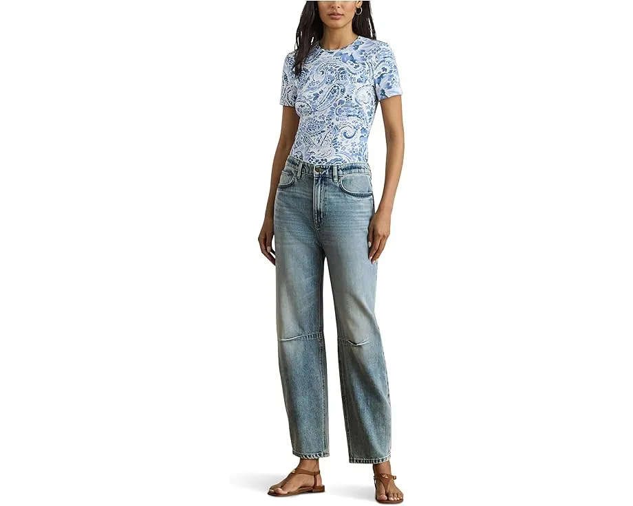 Paisley Stretch Cotton Crewneck Tee