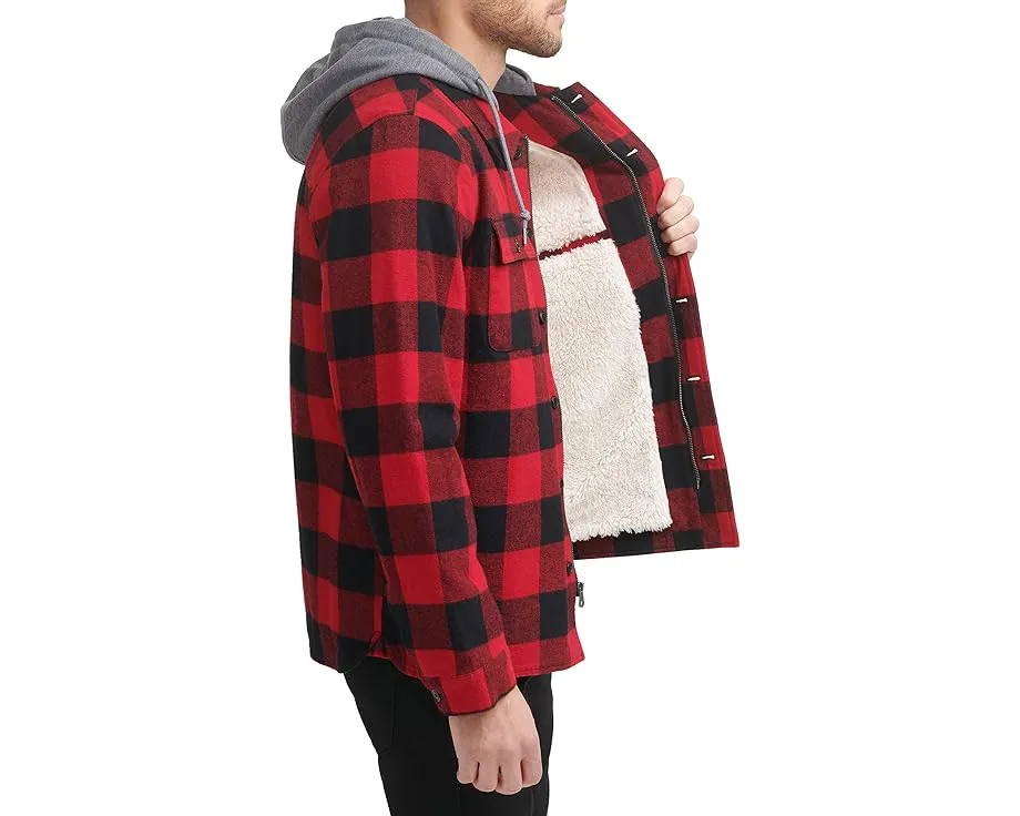 Куртка Levi's из хлопка с капюшоном и подкладкой из шерпи