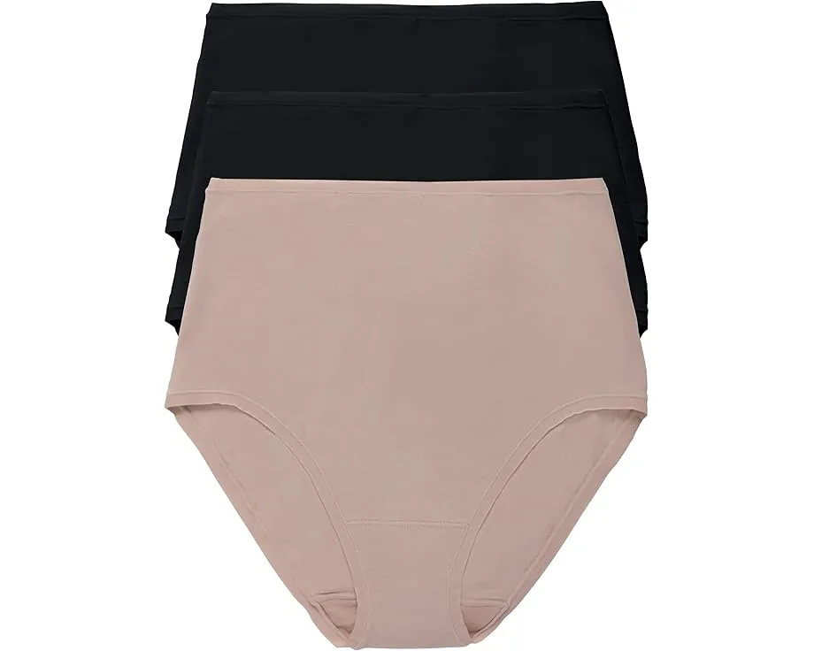 Трусики Bliss Bare Cotton High Waist 3 шт с высокой посадкой и полным покрытием