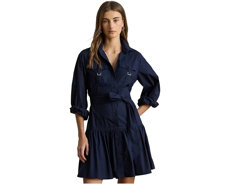 Платье из смесового хлопка с отделкой под пряжку Lauren Ralph Lauren