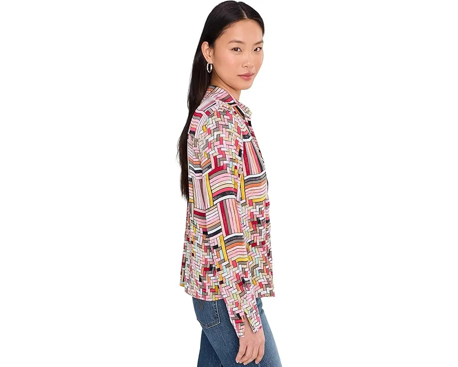 Блузка Petite Colorweave от NIC+ZOE с принтом в духе модернистского искусства