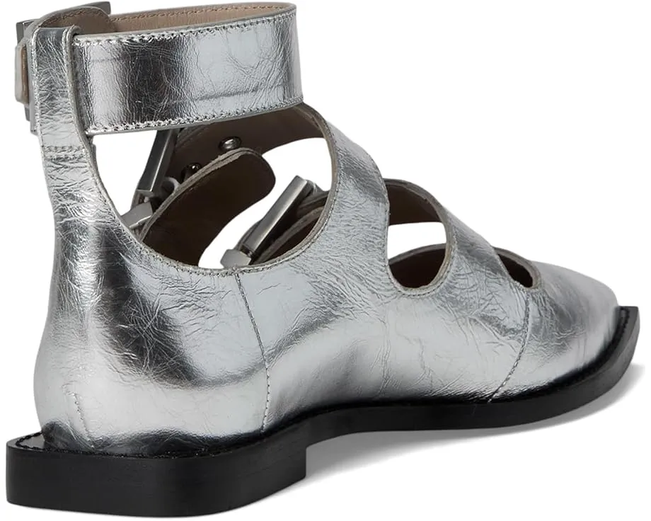 Туфли AllSaints Susan с тремя регулируемыми пряжками из металлизированной кожи