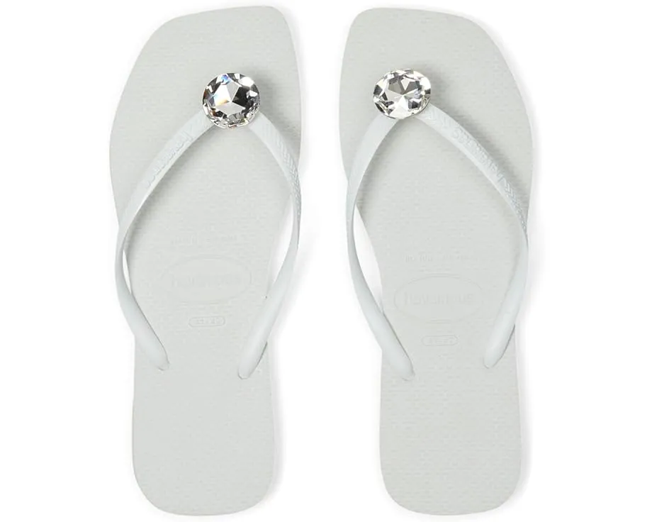Havaianas Slim Square Centenary Diamond Sandals шлепанцы с кристаллом и квадратным носком