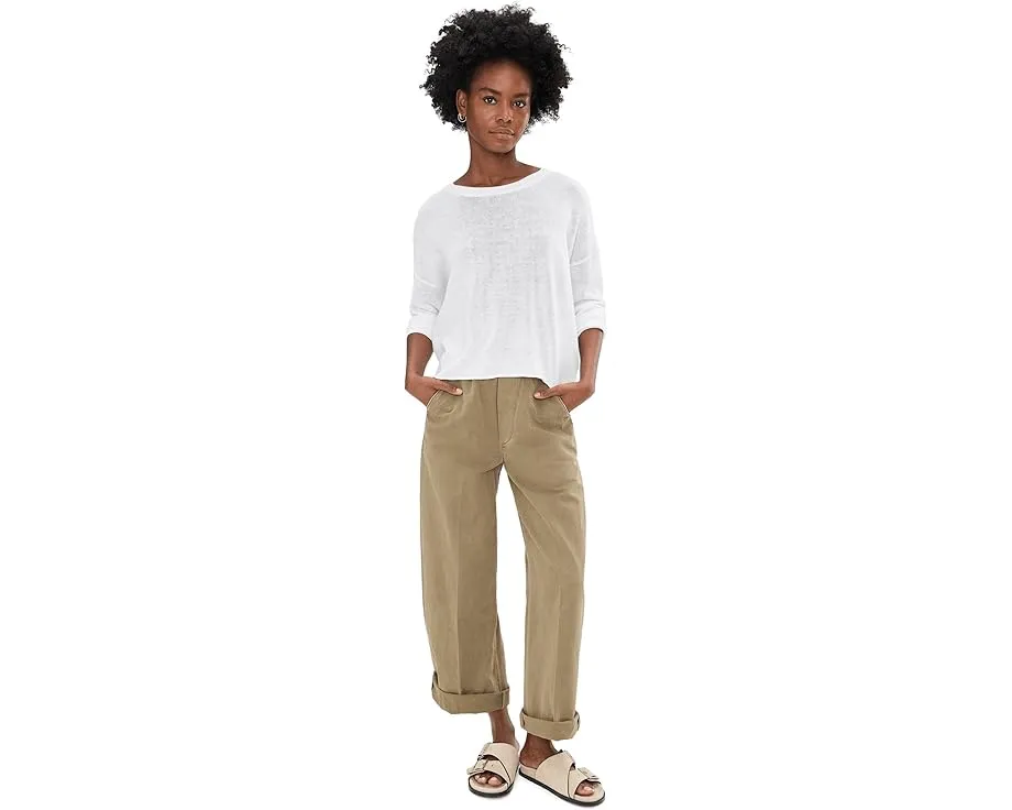 Свитер Eileen Fisher с круглой горловиной из органического льна и хлопка