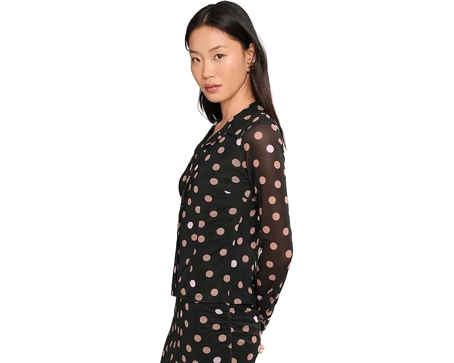 Sanctuary приталенная блузка на пуговицах с сеткой и цветочным принтом