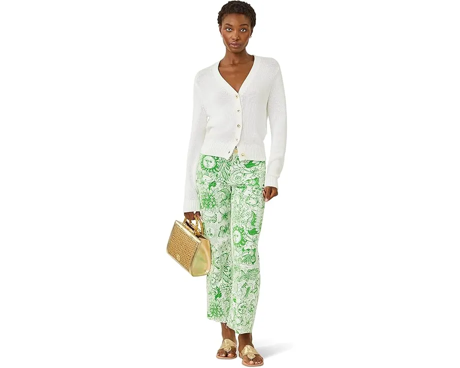 Джинсы кроп с завышенной талией Lilly Pulitzer Harleen и расклешенным низом