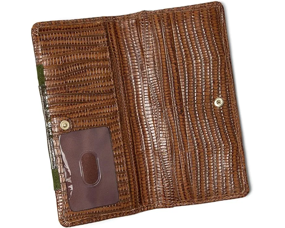 Кошелек Ady из кожи с множеством отделений и плоским дизайном Brahmin