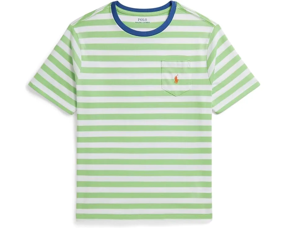 Striped Cotton Jersey Pocket Tee (Big Kid)