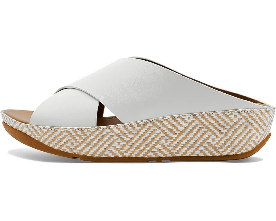 Сандалии Lulu Lux Cross Slides с переплетением из кожи и платформой от FitFlop