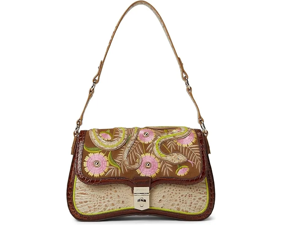 Сумка Brahmin Nerida через плечо в винтажном стиле с двойной фурнитурой