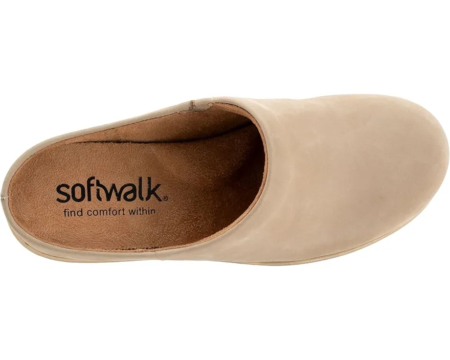 Кожаные клоги SoftWalk Madison с противоскользящей подошвой и съемной стелькой