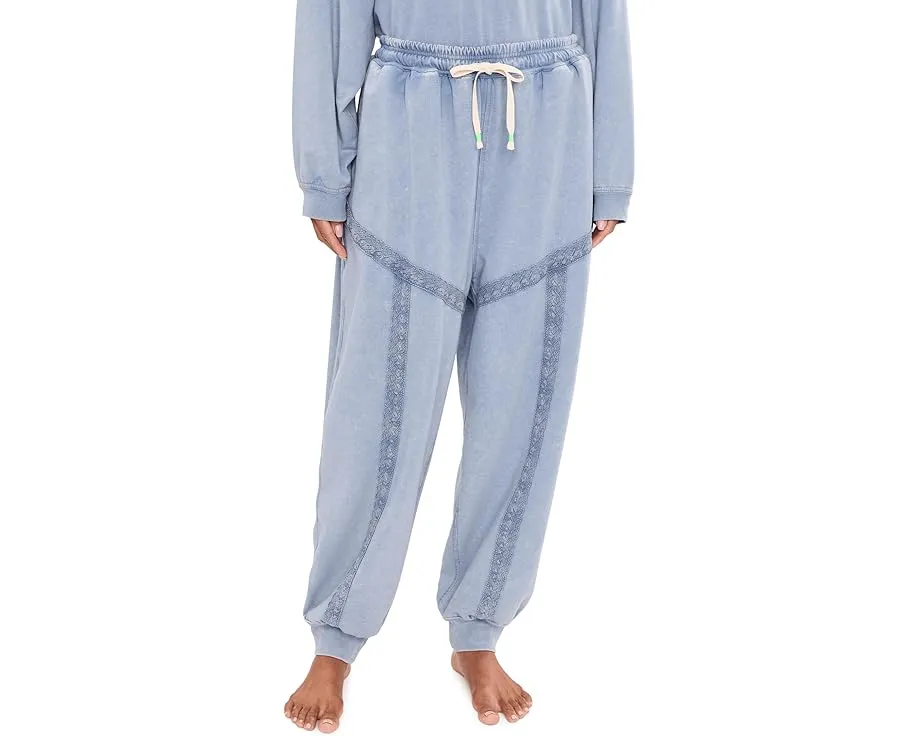 Пижамный комплект Free People Couch Club из мягкого велюра с рукавами-фонариками