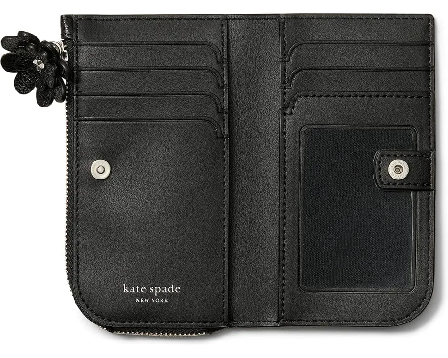 Маленький тонкий кошелек Devin книжка из глянцевой кожи с оригинальной молнией Kate Spade New York