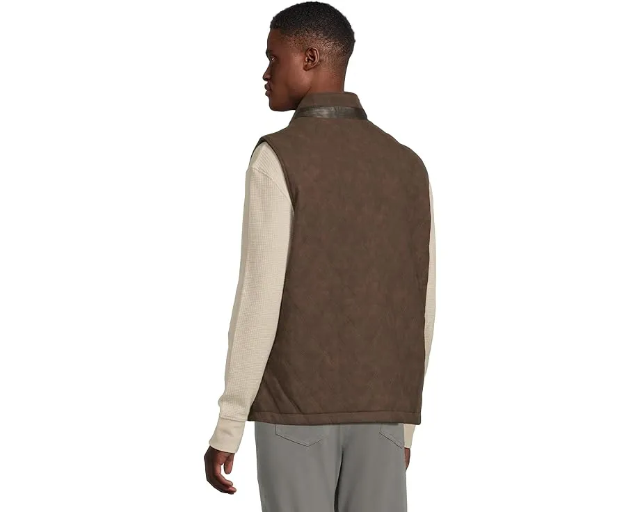 Johnston & Murphy жилет Upton Reversible с двумя сторонами: стеганая искусственная кожа и трикотаж