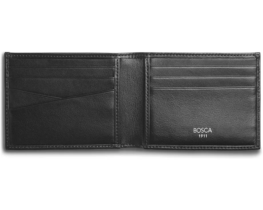 Маленький кошелек двойного сложения Bosca из итальянской кожи