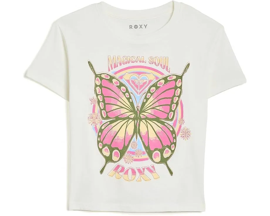 Roxy футболка Butterfly Groove для детей белая с бабочкой