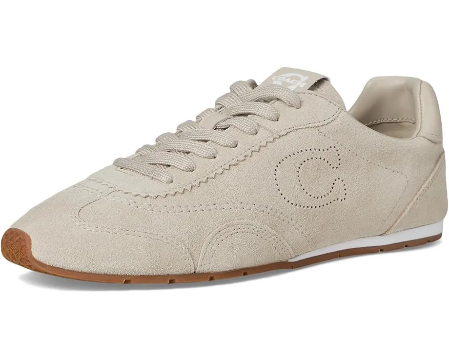 Кроссовки Flat с верхом из замши и фирменным язычком от COACH