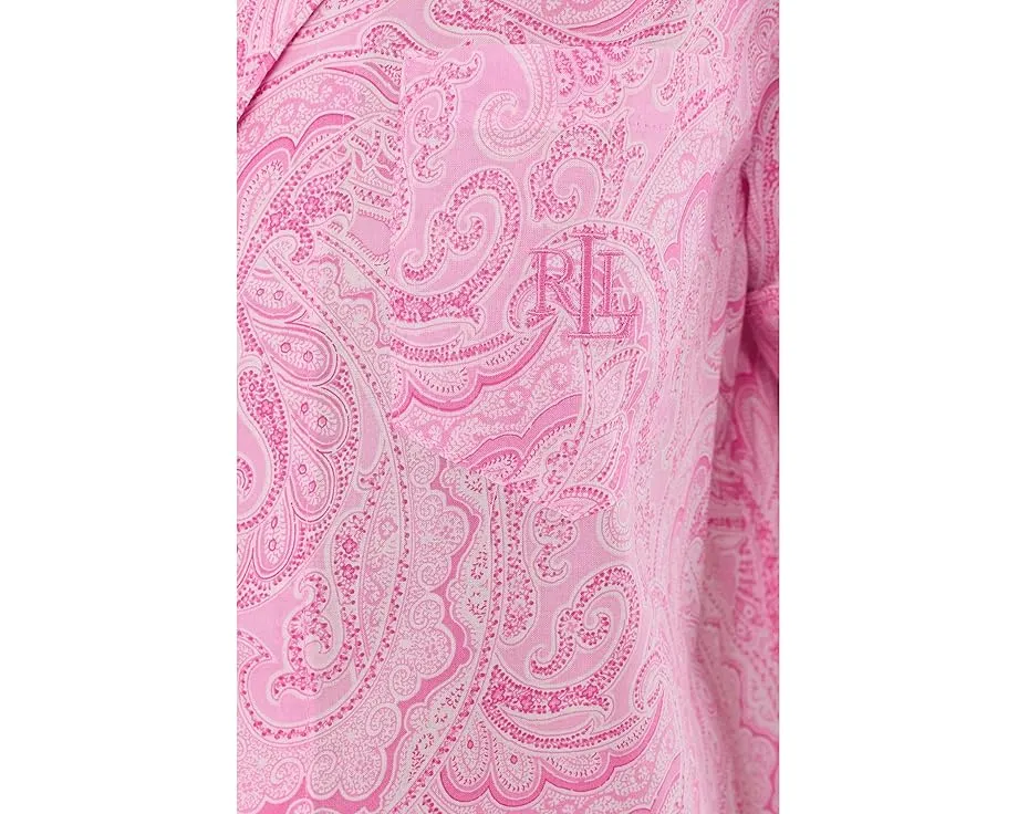 Пижамный комплект Lauren Ralph Lauren с короткими брюками и воротником с лацканами
