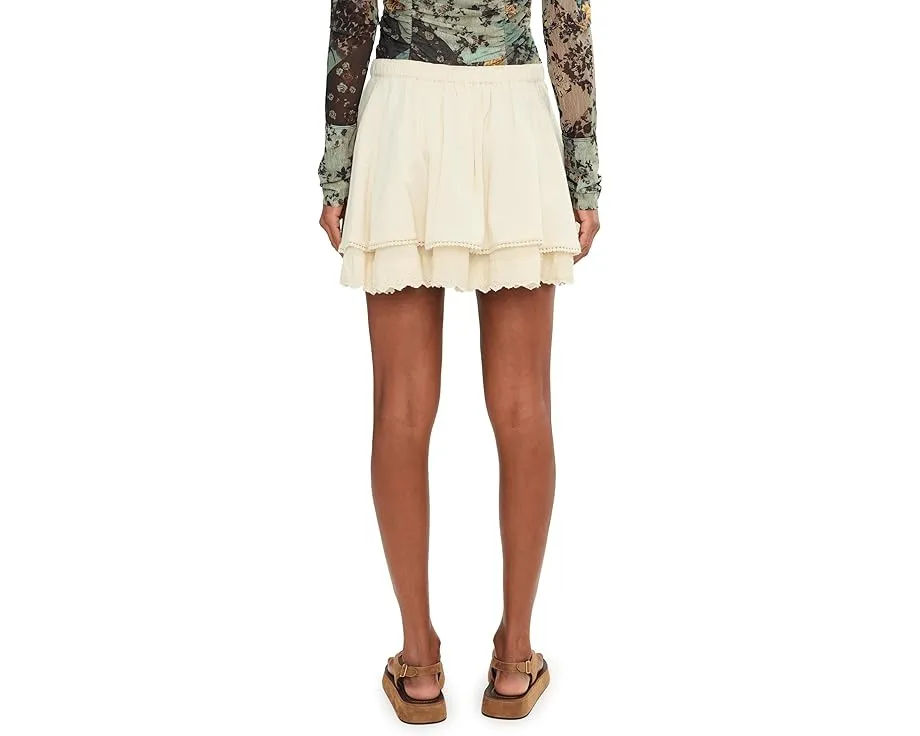 Мини-юбка Lady Tulip от Free People с кружевной отделкой и вышивкой