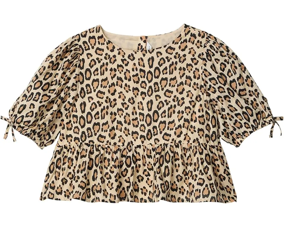 Детская блузка Janie and Jack с леопардовым принтом и кокеткой