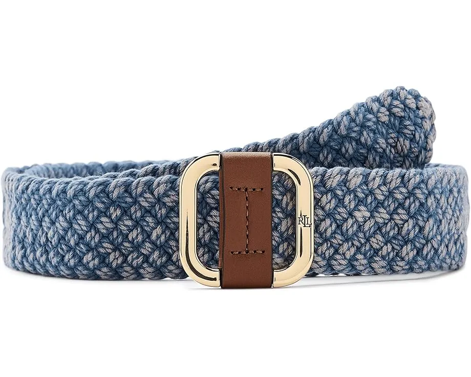Ремень Lauren Ralph Lauren Square Slide с квадратной пряжкой и плетеным шнуром
