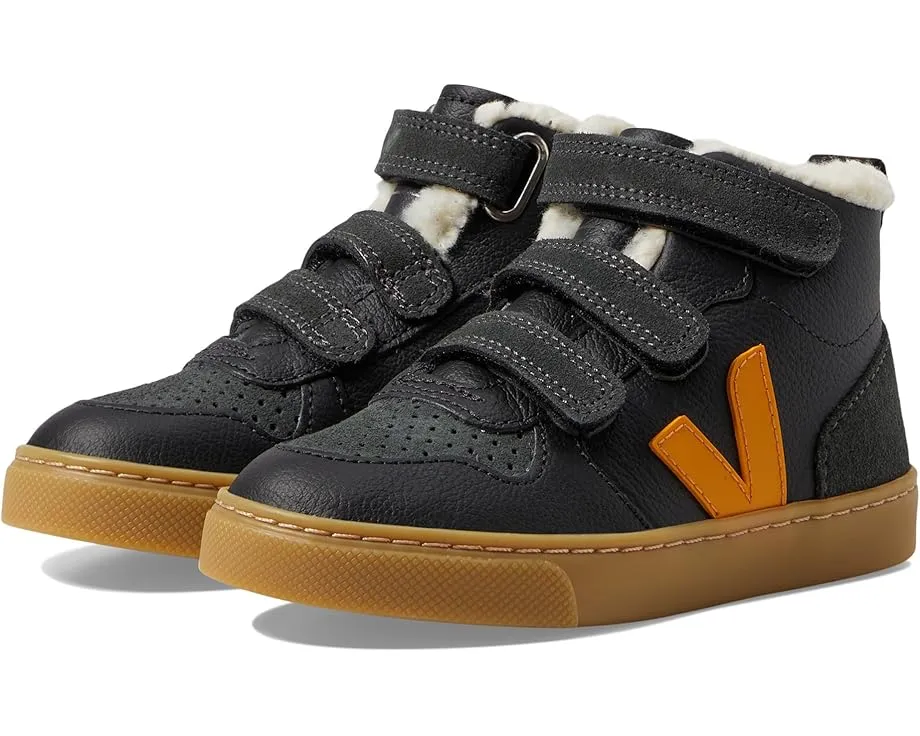 Детские зимние кроссовки VEJA Small V-10 Mid с искусственным мехом