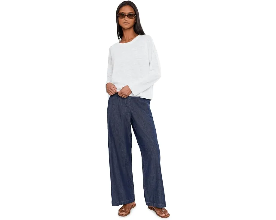 Свитер Eileen Fisher с круглой горловиной из узловатой смеси органического льна и хлопка