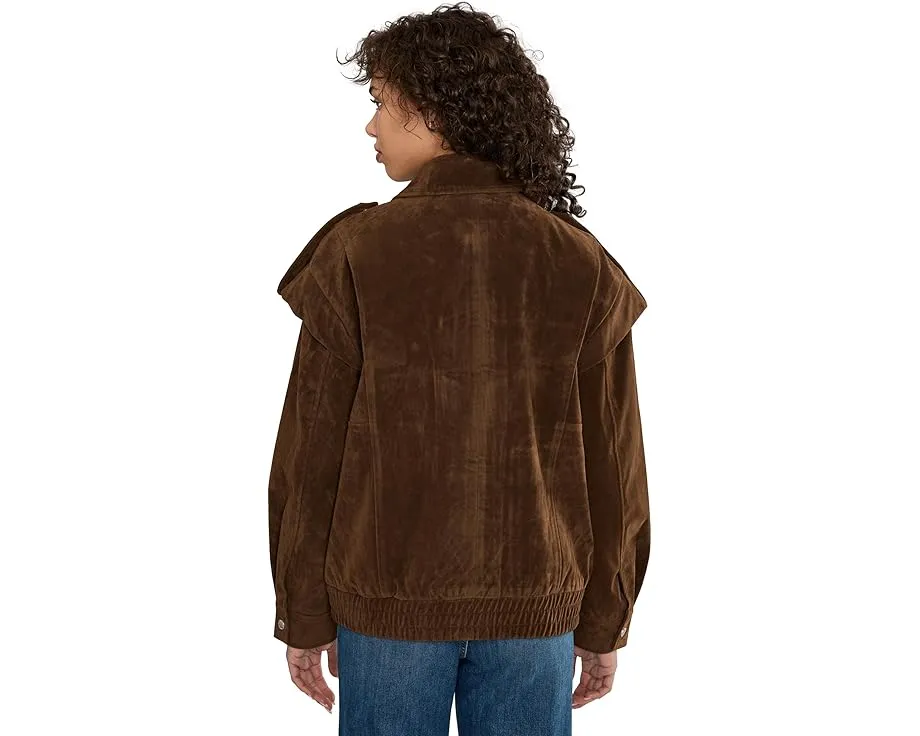 Бомбер с воротником и накладными карманами из полиэстера Avec Les Filles