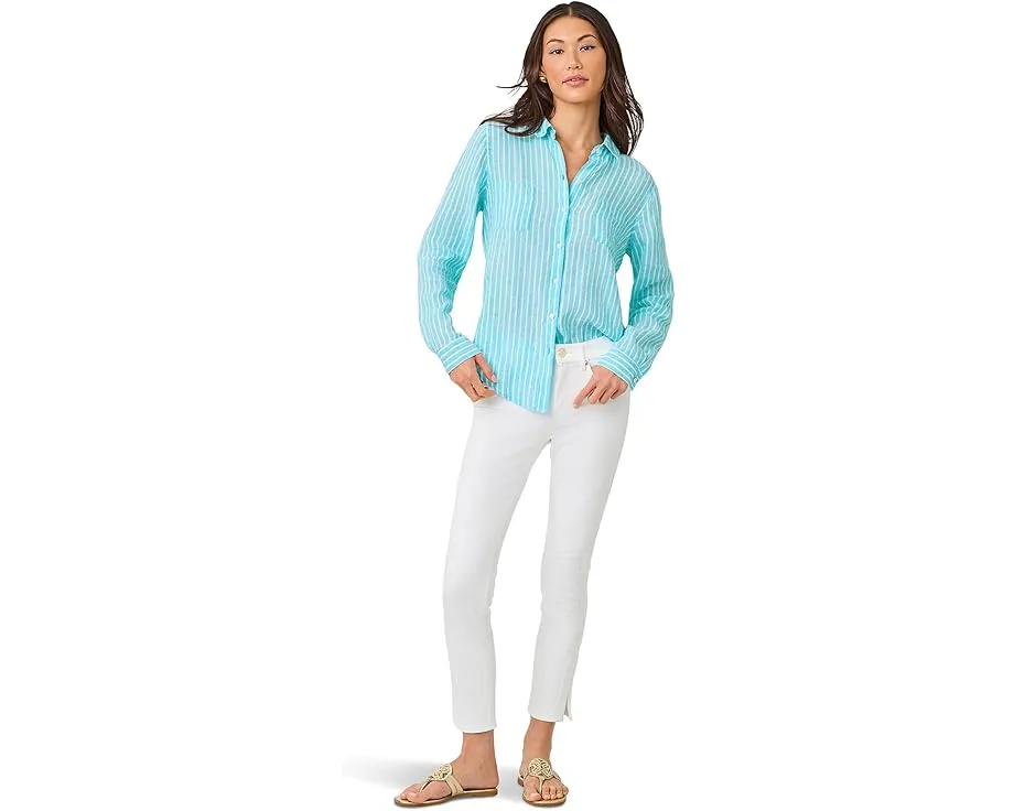 Рубашка Lilly Pulitzer Sea View из льна с длинными рукавами