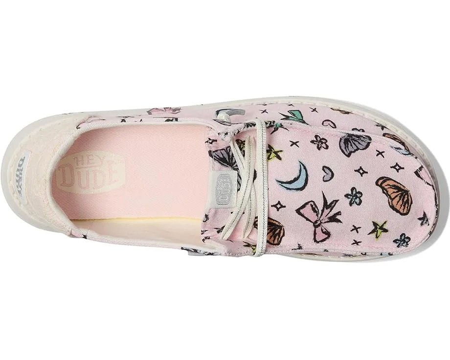 Детские слипоны Hey Dude Kids Wendy Darlin с текстильным верхом и принтом
