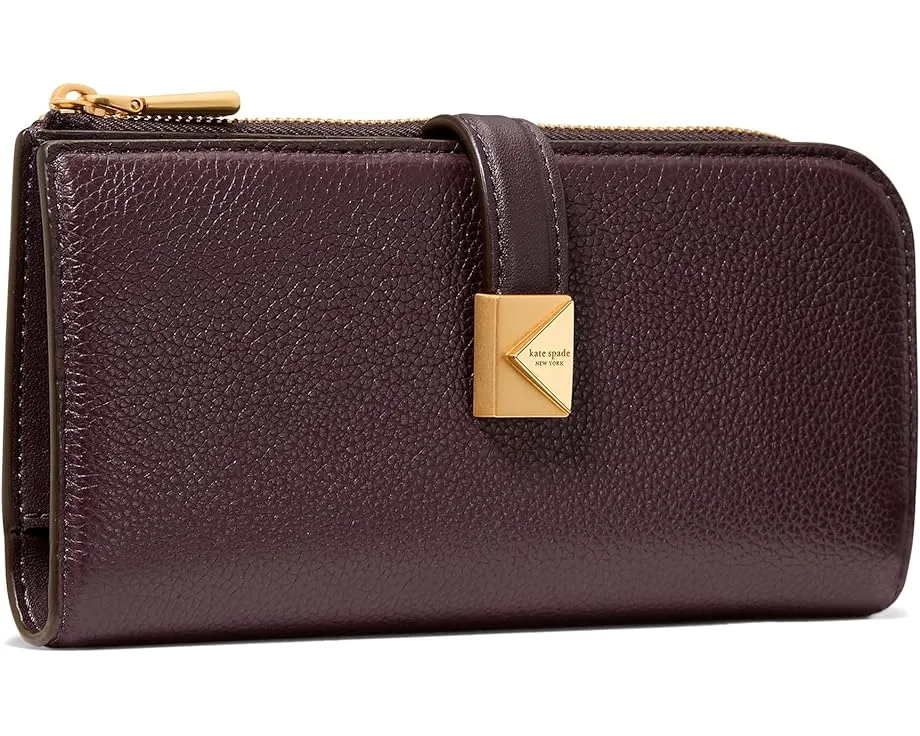 Ультратонкий кожаный кошелек на молнии Tribeca Pebbled от Kate Spade New York