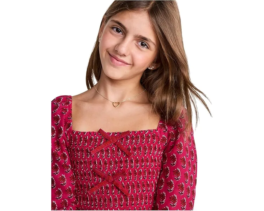 Vineyard Vines Kids платье Lena с буфами и рюшами на подоле