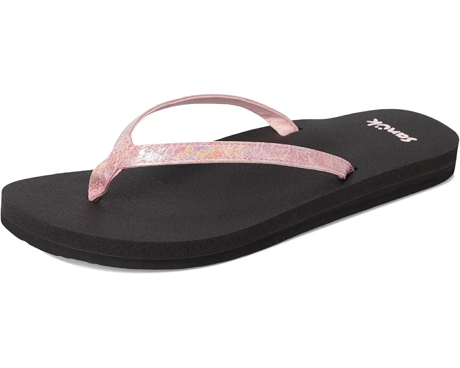 Сланцы Sanuk Yoga Joy II Iridescent с металлическим верхом и стелькой из пены с эффектом памяти